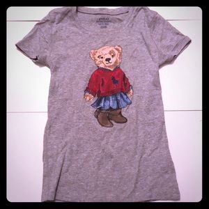 Ralph Lauren Polo Bear gray tee medium